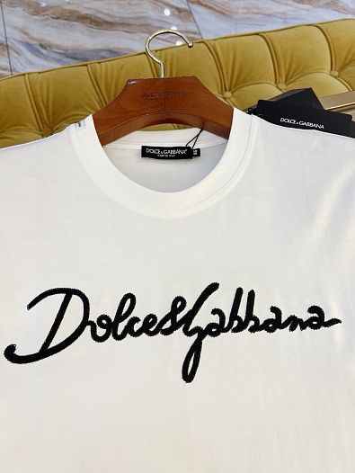 Мужская белая футболка Dolce & Gabbana Premium   