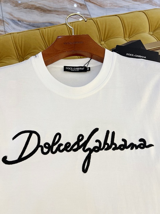 Мужская белая футболка Dolce & Gabbana Premium