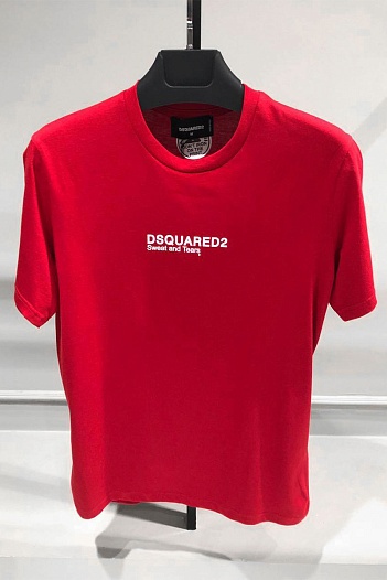 Мужская футболка Dsquared2 "Sweat and Tears" - Red   