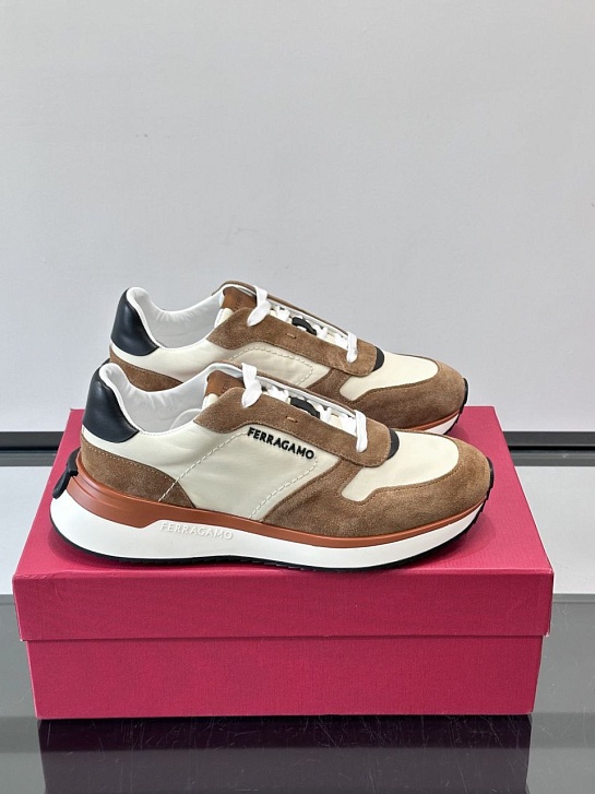 Мужские комбинированные кроссовки Salvatore Ferragamo