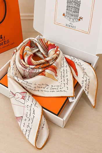 Платок Hermes Harnais Le Pegase premium 87x88 см   