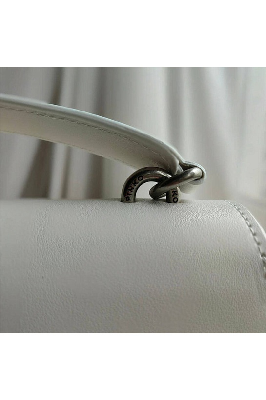 Кожаная сумка Love 25x18 см - White / Silver
