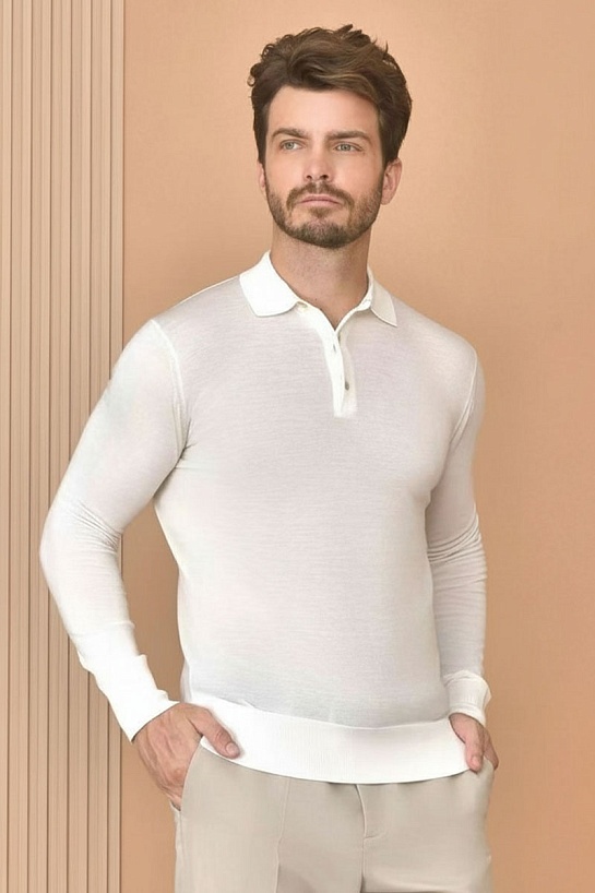 Поло с длинным рукавом Loro Piana Premium - Beige