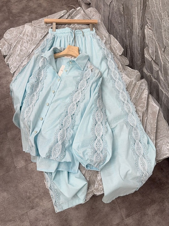 Женский голубой костюм Zimmermann