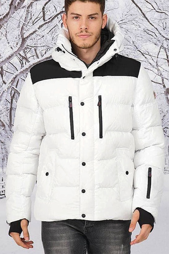 Утеплённая белая куртка Moncler Grenoble