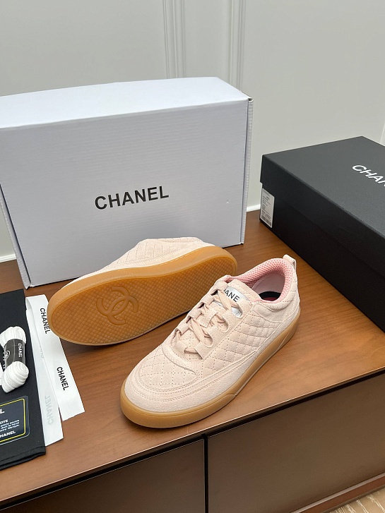 Женские замшевые кроссовки Chanel premium