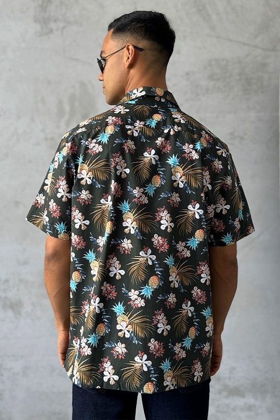 Мужская зелёная рубашка Dolce & Gabbana floral-print