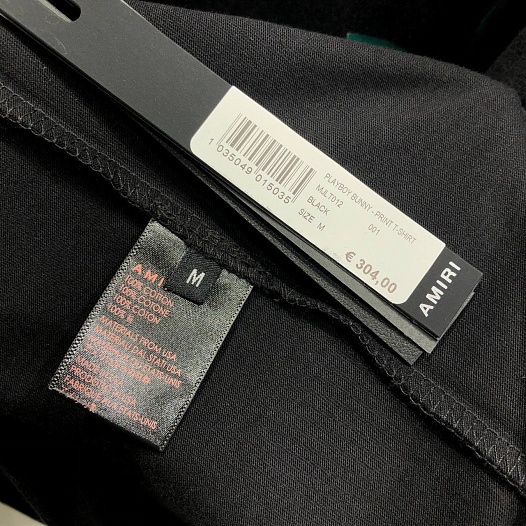 Чёрная оверсайз футболка Amiri Playboy Bunny   