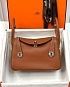 Женская кожаная сумка Hermes Lindy Premium 26x18x13 см - Brown