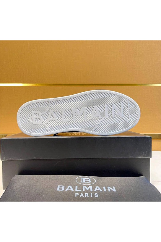 Комбинированные кроссовки Balmain белого цвета