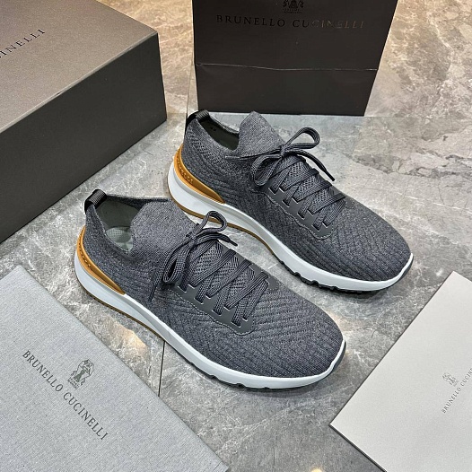 Мужские кроссовки Brunello Cucinelli knitted - Grey   