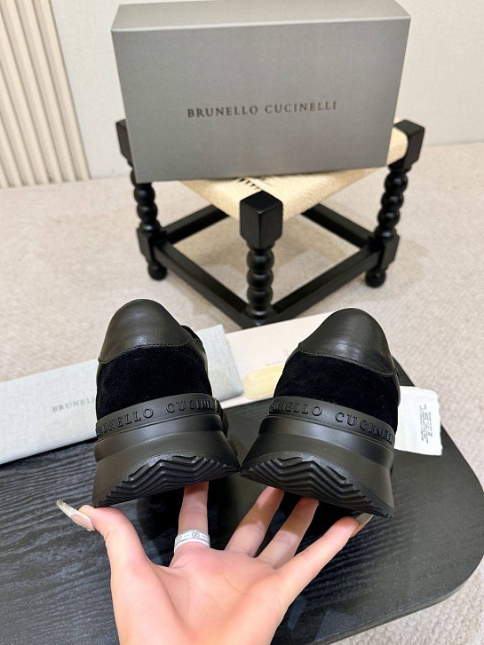 Мужские кожаные кроссовки Brunello Cucinelli