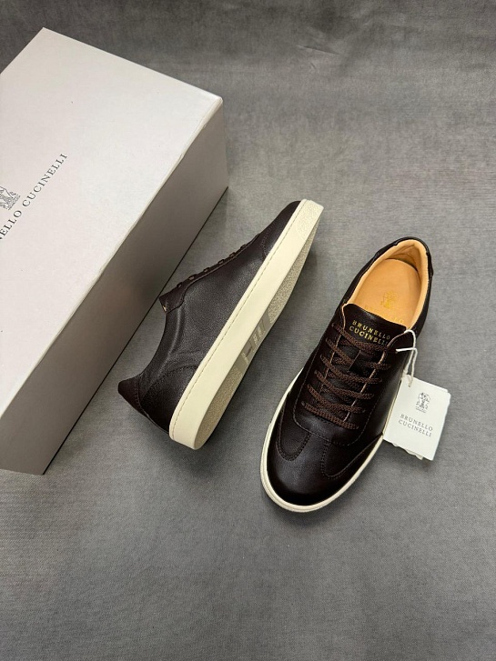 Мужские кожаные кроссовки Brunello Cucinelli