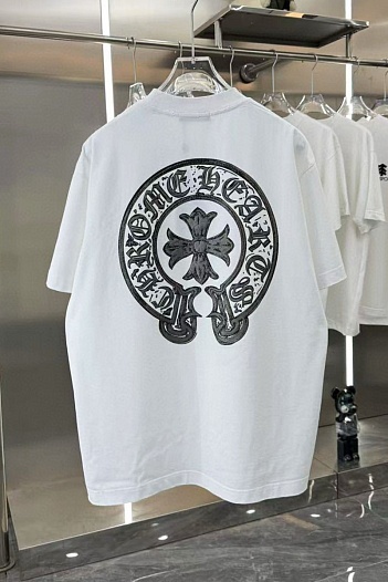 Белая оверсайз футболка Chrome Hearts Premium   
