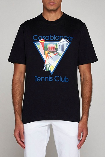 Мужская чёрная футболка Casablanca La Joueuse   