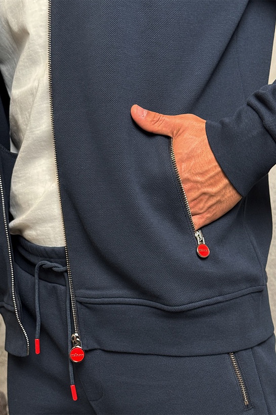 Кофта на молнии Kiton синего цвета