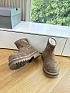 Женские замшевые ботинки с мехом Balenciaga Alaska Fur High Boot Premium - Grey