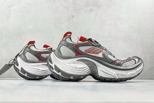 Женские комбинированные кроссовки Balenciaga Women's 10XL - Grey / Red   