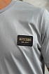 Мужская серо-синяя футболка Moschino logo-patch