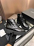 Женские кожаные ботинки Chanel premium - Black