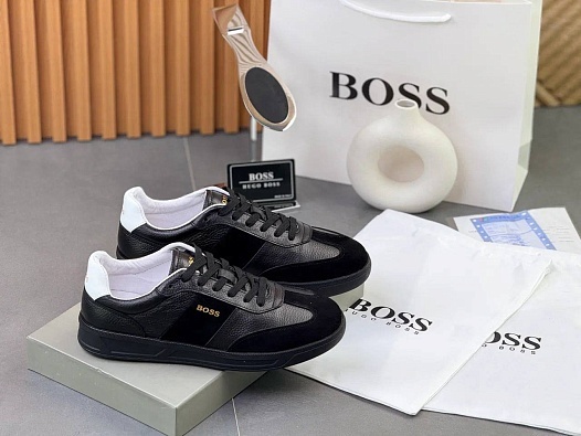 Комбинированные кроссовки Hugo Boss Brandon - Black   