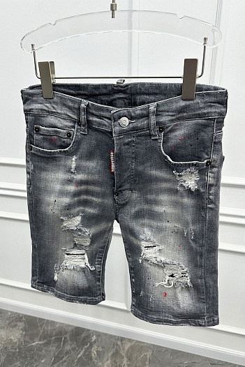 Джинсовые шорты Dsquared2 серого цвета   