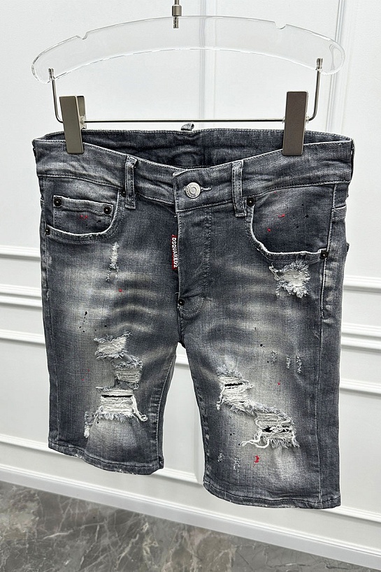 Джинсовые шорты Dsquared2 серого цвета