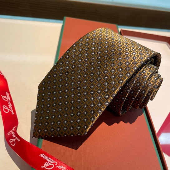 Галстук Loro Piana geometric logo-print premium - Brown