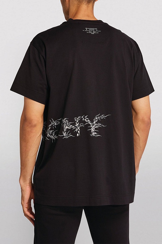 Чёрная оверсайз футболка Givenchy Barbed Wire
