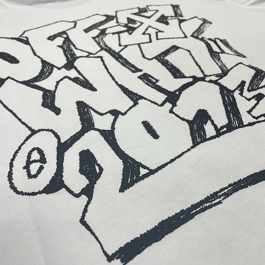 Белая мужская футболка Off-White graffiti-print   