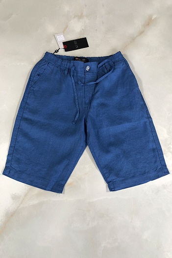 Льняные синие шорты Armani Jeans   