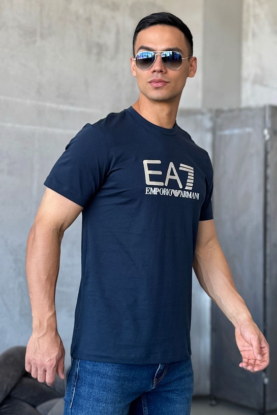 Мужская тёмно-синяя футболка Emporio Armani 7