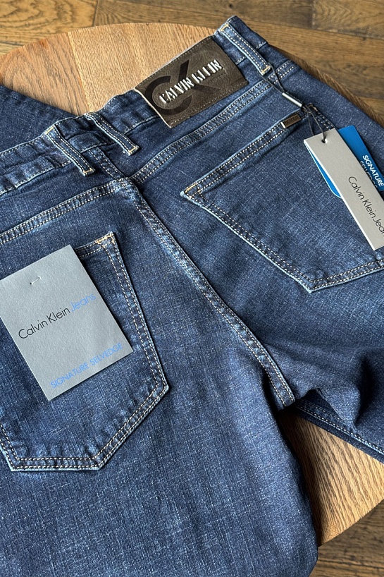 Мужские тёмно-синие джинсы Calvin Klein slim fit