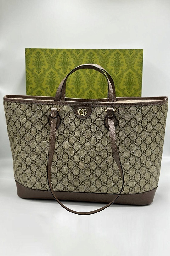 Женская кожаная сумка Gucci Ophidia GG 45x27x38 см