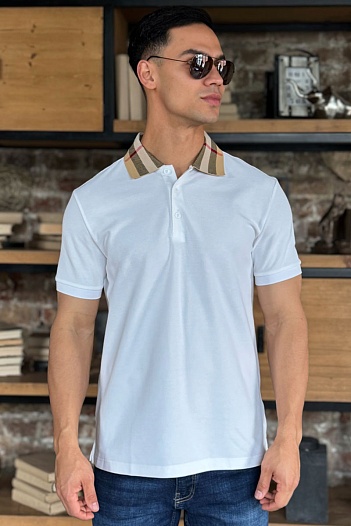 Мужское поло Burberry Premium - White   