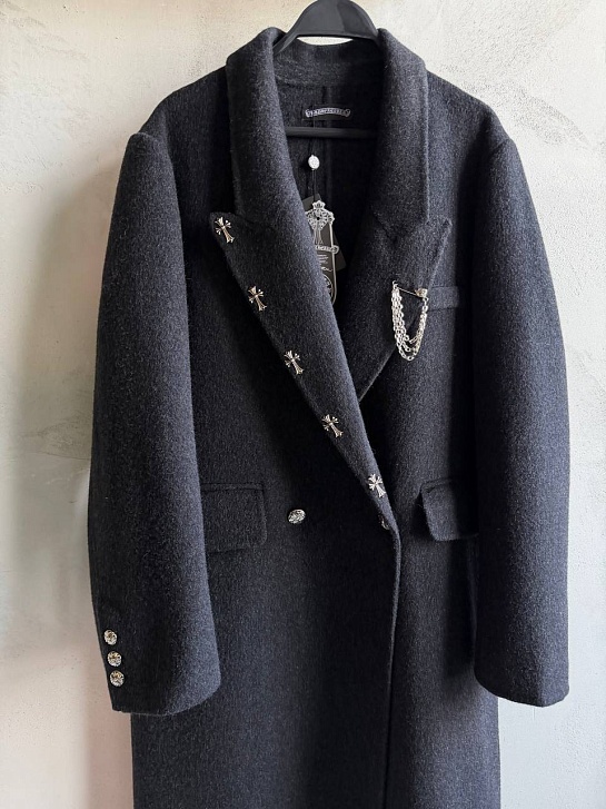 Женское шерстяное пальто Chrome Hearts premium