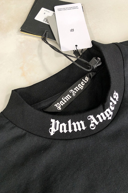 Черная оверсайз футболка Palm Angels logo-print