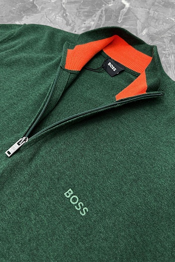 Мужской джемпер Hugo Boss quarter zip - Green   