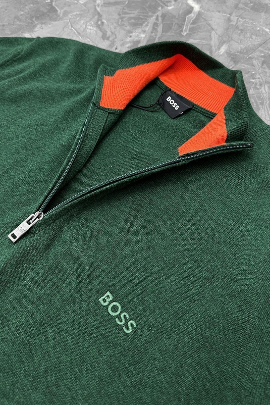 Мужской джемпер Hugo Boss quarter zip - Green