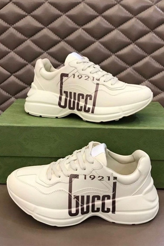 Кожаные кроссовки Gucci Rhyton - Beige