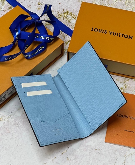 Кожаная обложка для паспорта Louis Vuitton Premium 10x14x2.5 см