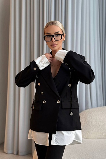 Женский чёрный пиджак MIU MIU Premium   