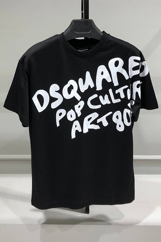 Мужская чёрная футболка Dsquared2 Pop '80s