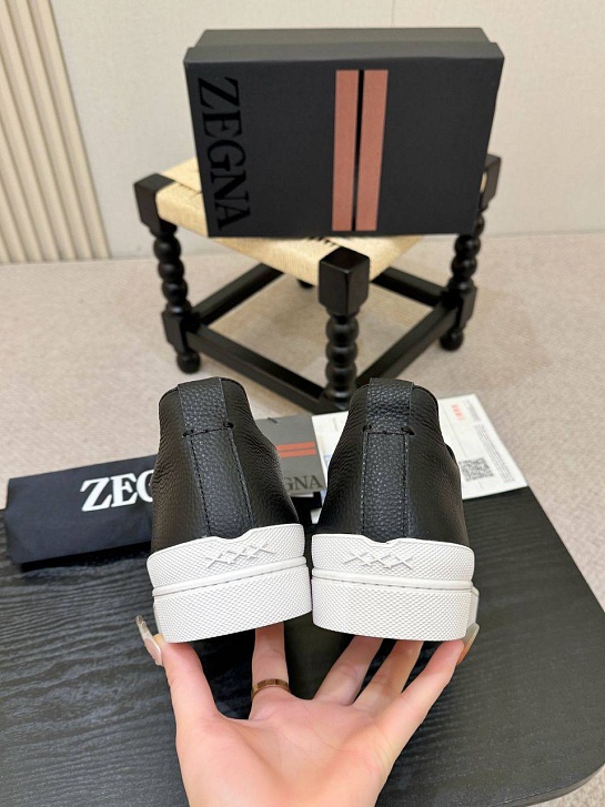 Мужские кроссовки Ermenegildo Zegna Triple Stitch - Black