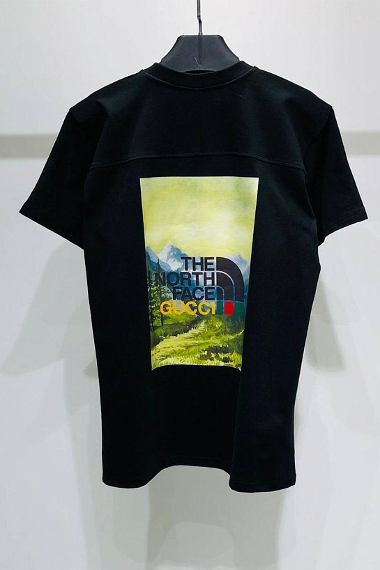 Оверсайз футболка Gucci x The North Face Collaboration landscape print - Black