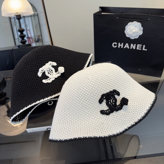 Чёрная вязаная панама Chanel premium
