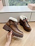 Женские кожаные ботинки с мехом MIU MIU Premium
