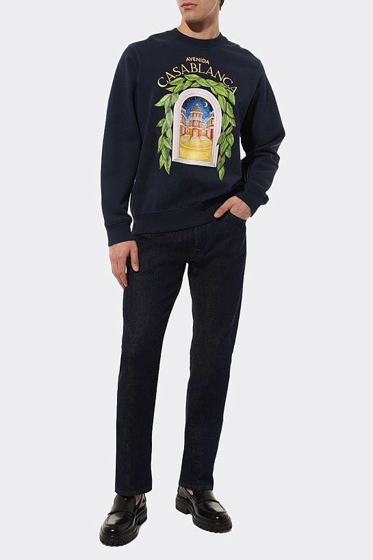 Мужской тёмно-синий свитшот Casablanca Avenida