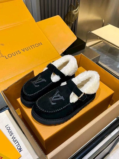 Женские меховые лоферы Louis Vuitton Colorado Comfort Mary Jane premium   
