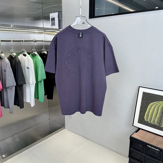 Фиолетовая оверсайз футболка Chrome Hearts Premium